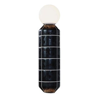 Navazi Medium Wall Lamp in Scorched Coal Ceramic and Glass by Svitanok For Sale