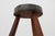 Brutalist French Oak Tripod Stool with Metal Rim, 1850s For Sale - Image 5 of 16