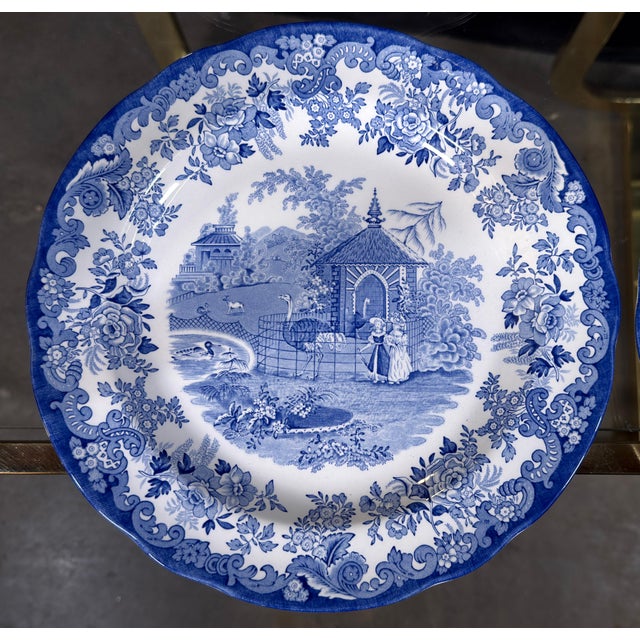 English Spode Blue Room Collection Zoological Series Plates, Made in England - Set of 4 For Sale - Image 3 of 12