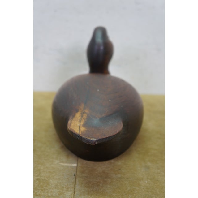 Vintage Carlton B. Seybolt Grandy Nc Hand Carved Cedar Canvasback Hen Duck Decoy For Sale - Image 4 of 14