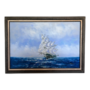 Seascape Original Oil Painting Tall Ship by Karon | Nautical Maritime Wall Art