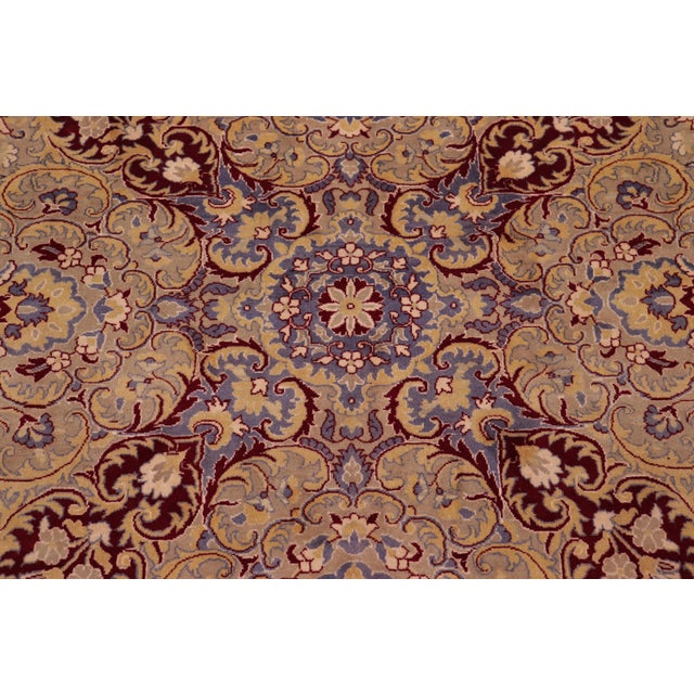 Shabby Chic Medallion 1990's Beautiful Pak-Persian Green/Green Wool Rug - 9'2'' X 11'8'' For Sale - Image 3 of 8