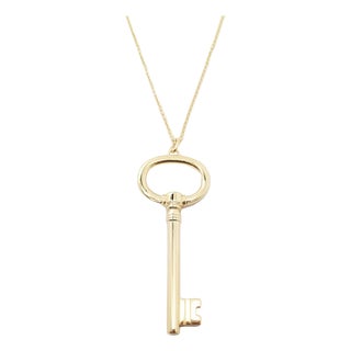 Tiffany & Co. Yellow Gold Oval Key Pendant Necklace For Sale