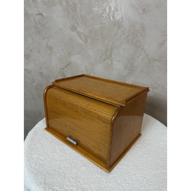 Brown Vintage Oak Filing Cabinet, 1960 For Sale - Image 8 of 11