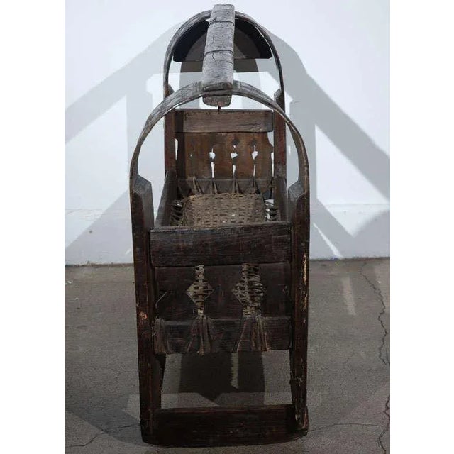 African Wooden Primitive Basket For Sale In Palm Springs - Image 6 of 9