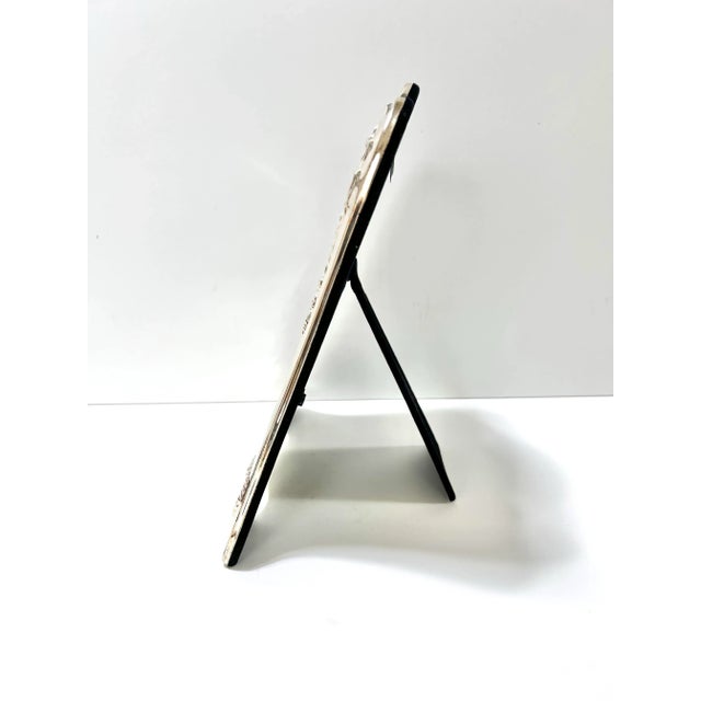 Metal Vintage Silverplate Repoussé Picture Frame With Bows & Swags – Hollywood Regency Style For Sale - Image 7 of 9