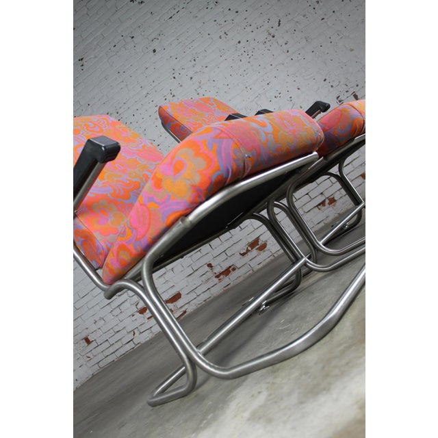 MidCentury Modern Pullman Train Car Folding Lounge Chairs A Pair