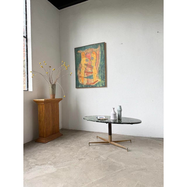 Green Marble and Brass Coffee Table attributed to Michel Kin for Arflex, 1960s For Sale - Image 3 of 18