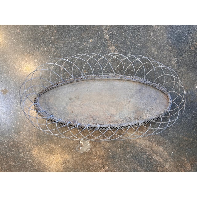 Oval Wire Basket With Arched Gallery For Sale - Image 6 of 6