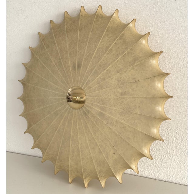 Cream Large Mid-Century Modern Goldkant Cocoon Flush Mount from Goldkant Leuchten, 1960 For Sale - Image 8 of 18