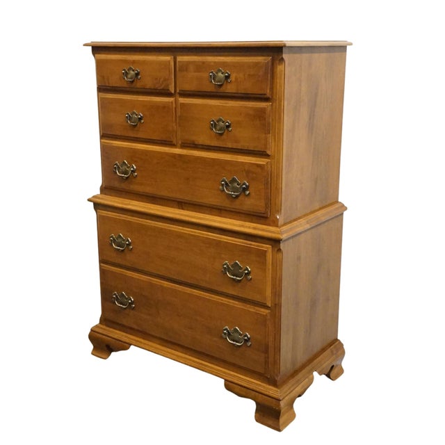 ETHAN ALLEN Heirloom Nutmeg Maple Colonial Early American 38" Chest on Chest 10-5305 51.25" High 38" Wide 20" Deep We...