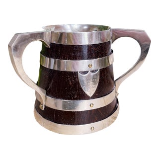 1888 English Oak & Brass Trophy Cup For Sale