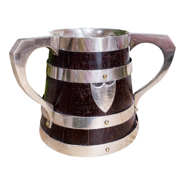 1888 English Oak & Brass Trophy Cup For Sale