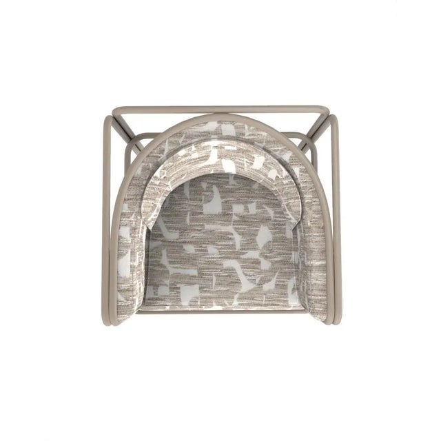 Collector Az1 Armchair Douce Folie Grége Fabric and Light Brown Lacquered Metal by Francesco Zonca For Sale - Image 4 of 5