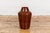 Artisan Brown Glaze Vase with Black Concentric Motifs and Tapering Lines For Sale In New York - Image 6 of 12