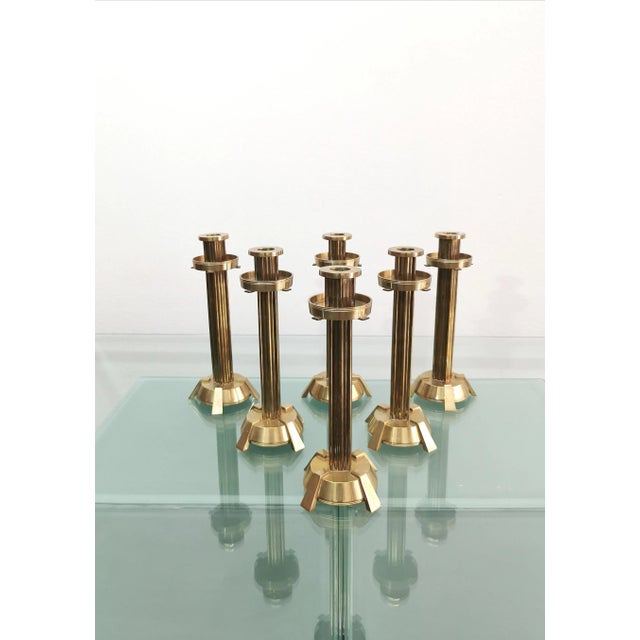 Vintage Italian Brass Candleholders, 1970s, Set of 4 For Sale - Image 11 of 11