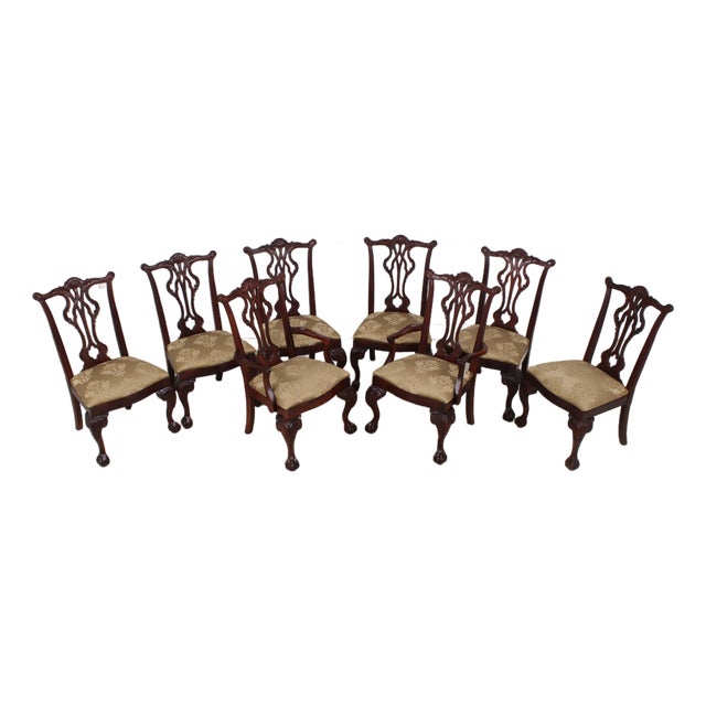Set of 8 Thomasville Mahogany Dining Chairs For Sale