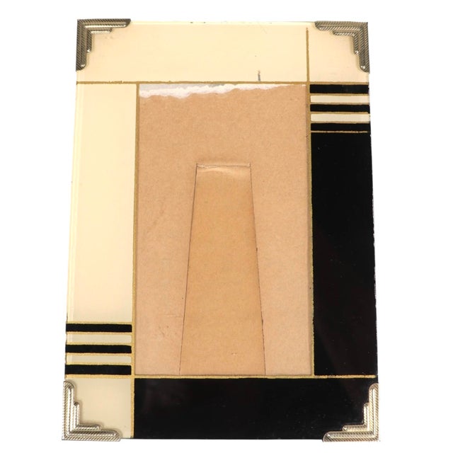 Art Deco Reverse Painted Glass Picture Frame, Circa 1930's For Sale - Image 4 of 8