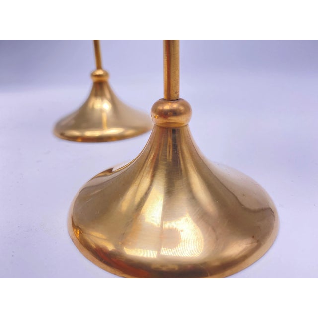 1960s Candlesticks in Brass, Sweden, 1960s, Set of 3 For Sale - Image 5 of 9