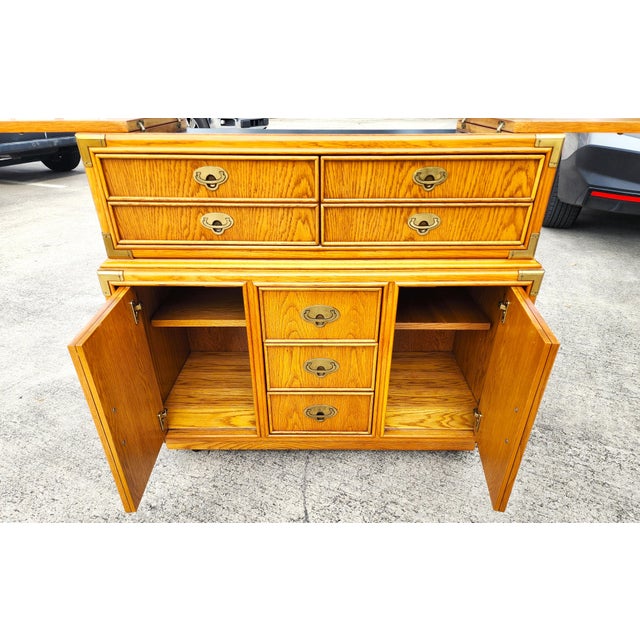 Mid-Century Modern 1990s Lexington Sideboard Dry Bar For Sale - Image 3 of 14