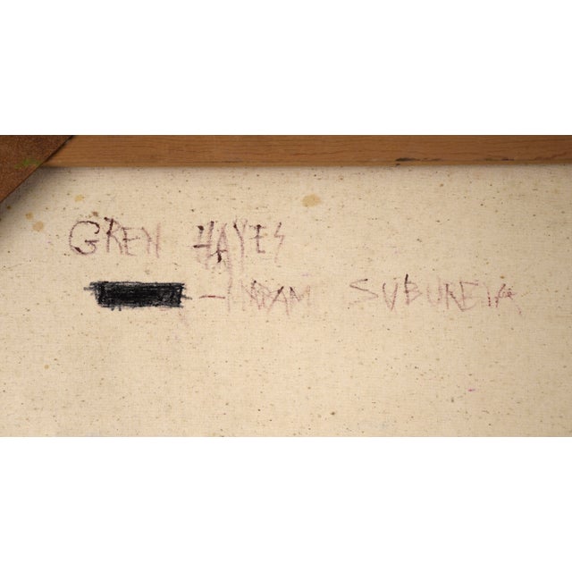 "Madam Suburbia" (Woman and Baby by the Yellow Window) Oil on Canvas by Patricia Gren Hayes For Sale - Image 9 of 9