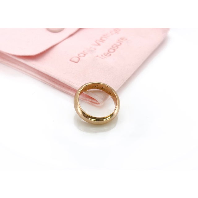 Metal Antique Gold Band, H. To M. July 14- 1909, Size 5.25 For Sale - Image 7 of 8