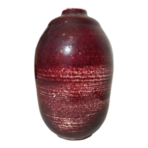 Rare Vintage Handmade Dean Maxfield Mullavey Nationals Ox Blood Red Pottery Vase