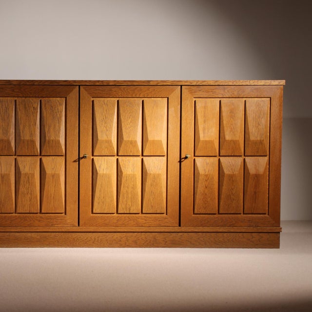 Brutalist Brutalist Oak Sideboard by Gerhard Bartels, Germany, 1970s For Sale - Image 3 of 17