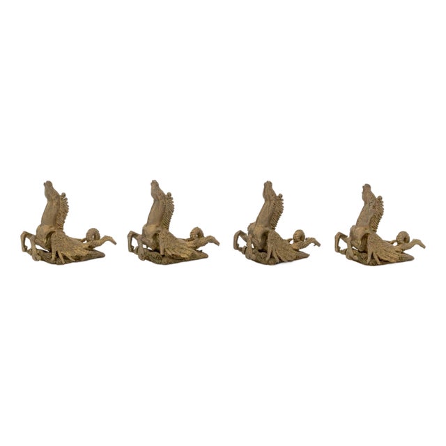 Collection of Four Hippocampus Form Gilt Bronze Figurines For Sale