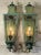 1970s Exceptional Pair of Vintage Solid Brass Wall Lanterns - Patinated Verdigris For Sale - Image 5 of 16