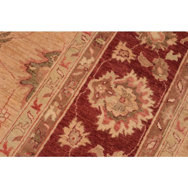 Textile 1990s Oriental Ziegler Gold Red Hand-Knotted Wool Rug - 10'2'' X 14'9'' For Sale - Image 7 of 8