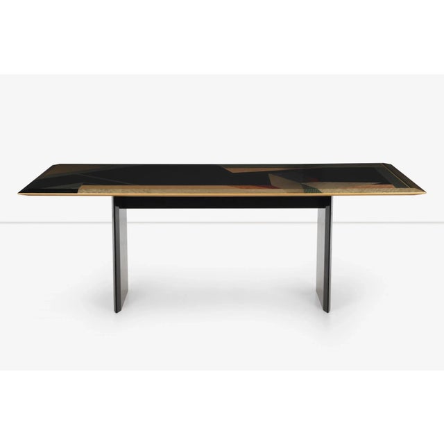 Postmodern 1980s Giovanni Offredi for Saporiti Dining Table in Birdseye Maple For Sale - Image 3 of 9