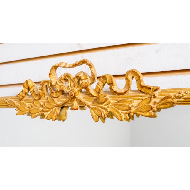 Glass Carvers Guild Ribbon Carved Top Decorator Mirror For Sale - Image 7 of 11