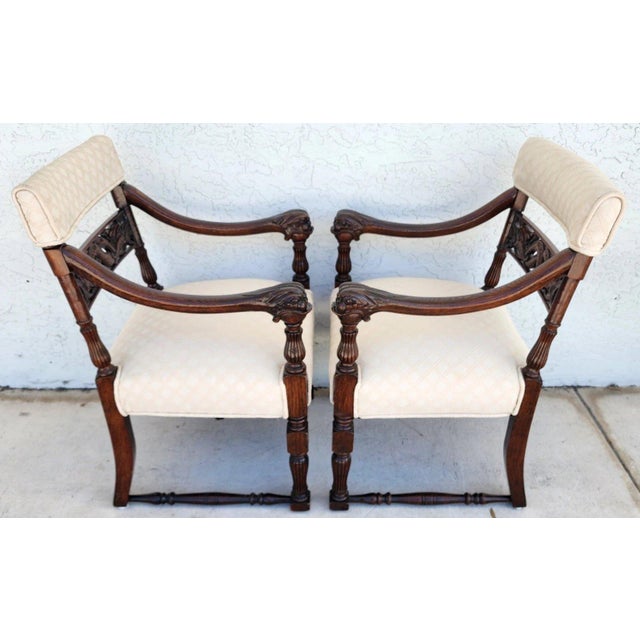 Chinoiserie Foo Dog Armchairs Pair Mid Century For Sale In Miami - Image 6 of 18