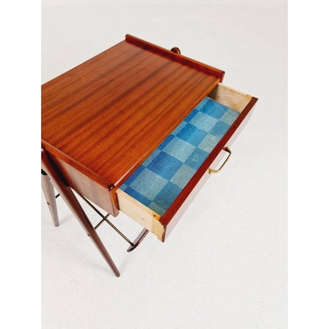 Mid-Century Danish Mahogany and Brass Nightstands, 1960s, Set of 2 For Sale - Image 9 of 18