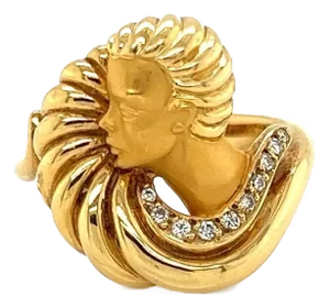 Carrera Y Carrera 18k Yellow Gold Diamond Womans Ring, Size 6
