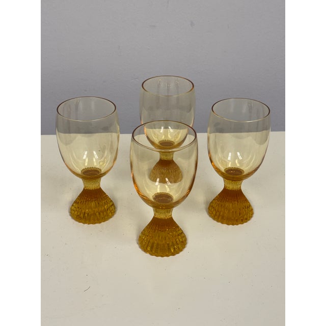 Glass Lenox Vintage 1970s Tempo Buttercup Yellow Glasses, Set of Four For Sale - Image 7 of 12