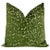 Pair of beautiful 20" leopard cut velvet pillows in olive. Meticulously handcrafted with serged interior seams, invisible...