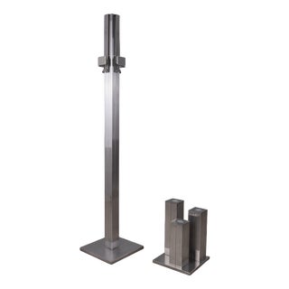 Vintage Italian Coat Hangers and Umbrella Stands in Steel, 1970s, Set of 2 For Sale