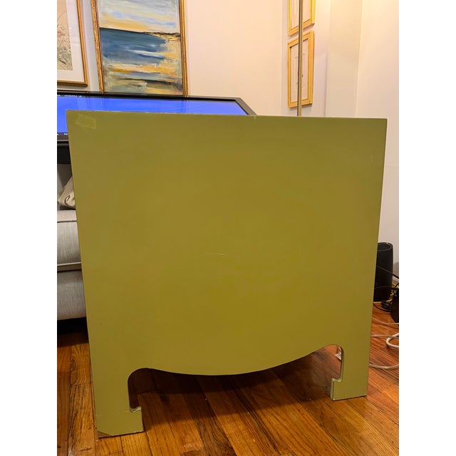 Bungalow 5 Green 3 Drawer Side Table, Attributed to Villa and House / Bungalow 5 Jacqui 3 Drawer Side Table For Sale - Image 4 of 4
