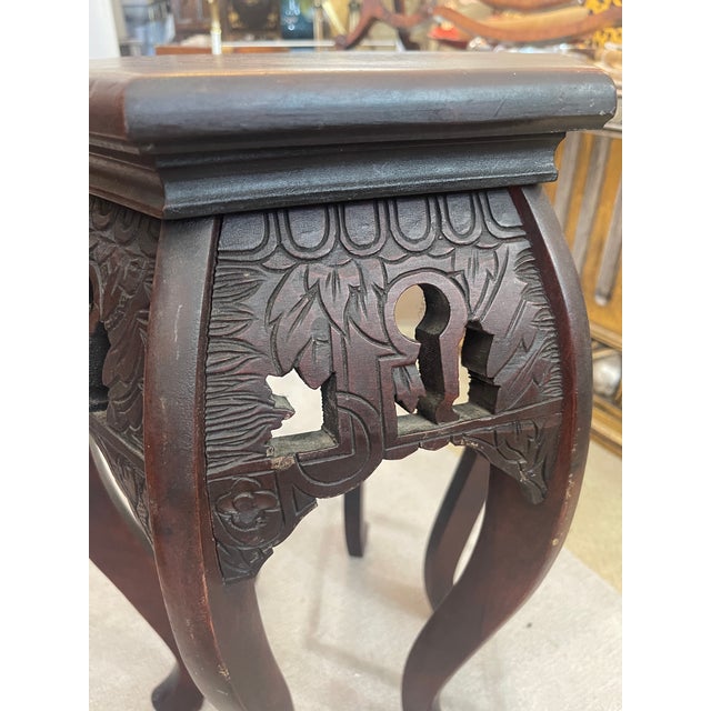 Antique Chinese Carved Wood Pedestal/Stool, C.1940s For Sale In West Palm - Image 6 of 8