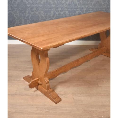 Large Oak Plank Top Refectory Table, 1890s For Sale - Image 6 of 9