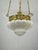Art Nouveau Secession Pendant Light in Brass and Opaline Glass, Czechoslovakia, 1900s For Sale - Image 4 of 15