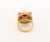 Modernist 18k Yellow Gold Ruby and Diamond Cocktail Ring For Sale In New York - Image 6 of 7