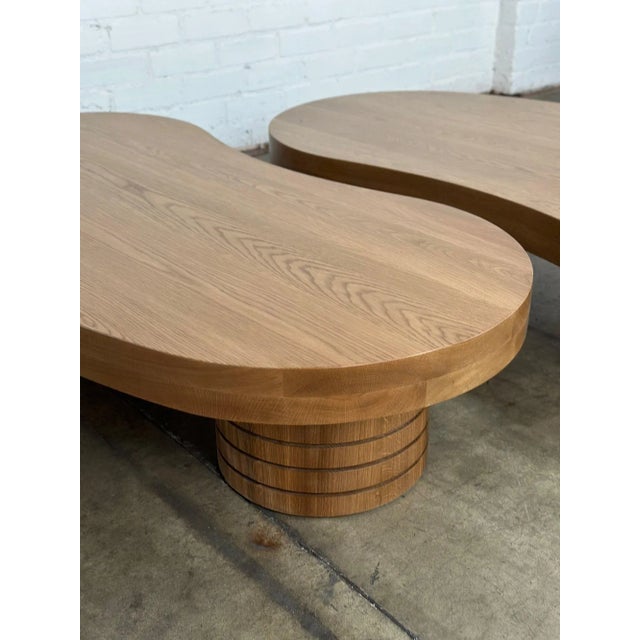 Contemporary Handcrafted Ribbed Free Form Coffee Table For Sale - Image 3 of 12