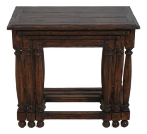 Guy Chaddock Jacobean Distressed Oak Nesting Tables