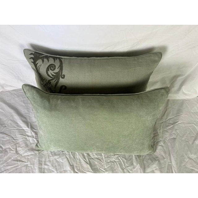 2020s Pair of Gold Embroidered Pillows For Sale - Image 5 of 9