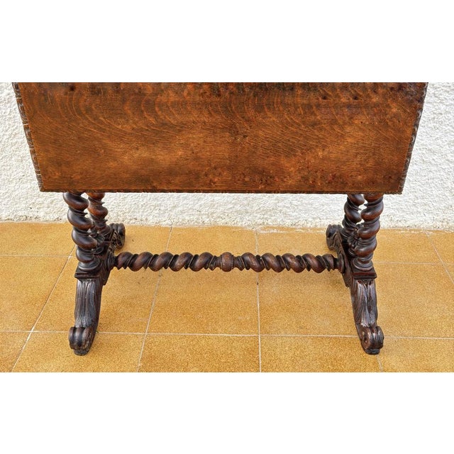 Folding Center Table in Walnut, 1890s For Sale - Image 13 of 18