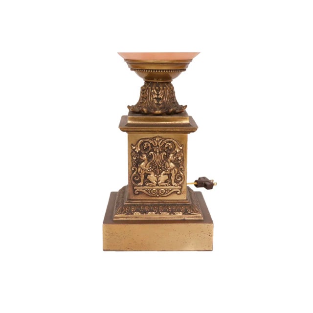 Antique Empire Painted Globe Table Lamp For Sale - Image 9 of 10