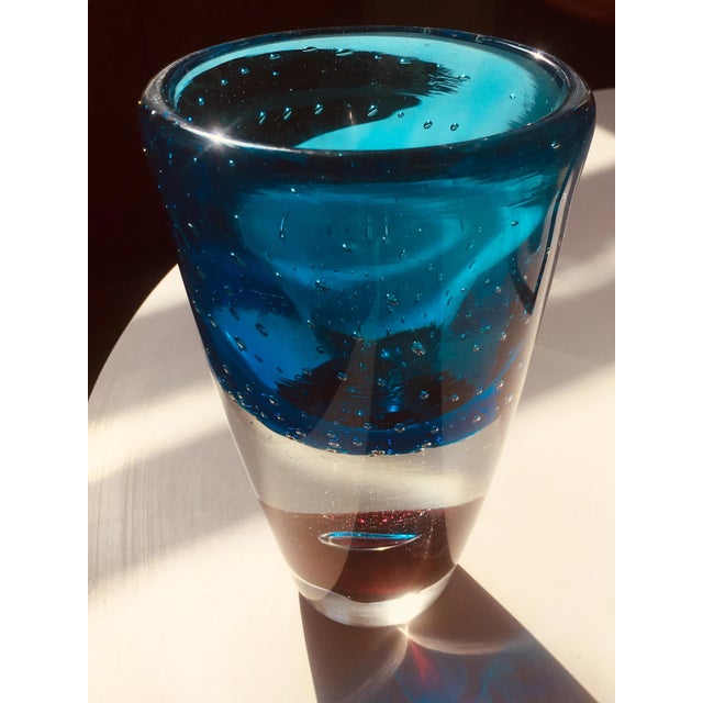 Mid-Century Modern Seguso Sommerso Art Glass Vase Murano Italy 1960s Mid Century Modern For Sale - Image 3 of 8